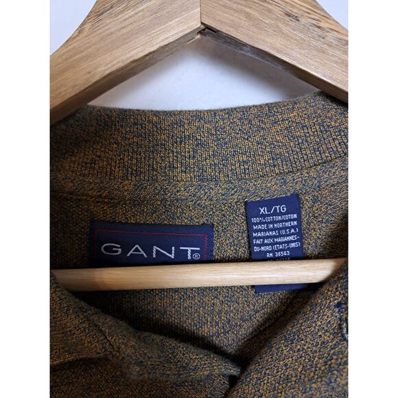 Gant Men's Heathered Blue Long Sleeve 100% Cotton Made in USA XL - Picture 3 of 4